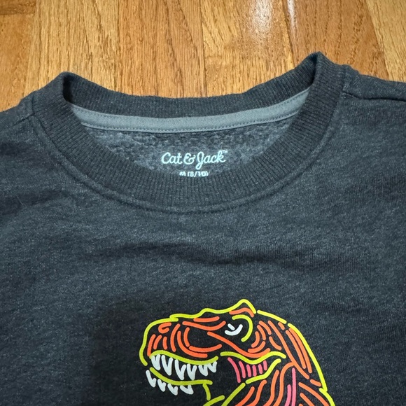 NWOT Cat & Jack Charcoal Sweatshirt with Dinosaur Design - Picture 2 of 2